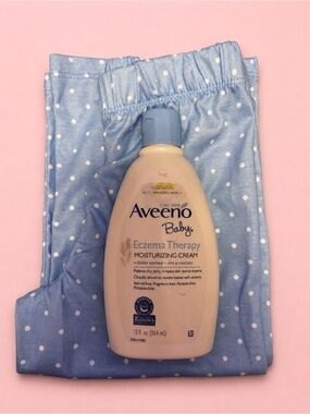 GapKids 3T Polka Dot Pajama Pants & Aveeno Baby Eczema Cream 12 oz